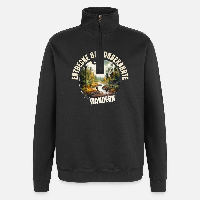 Entdecke das Unbekannte - Quarter-Zip-Sweatshirt - Schwarz