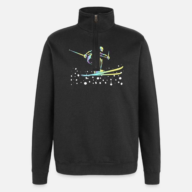 Saut à ski Neon Gradient - Sweat à zip 1/4 - noir