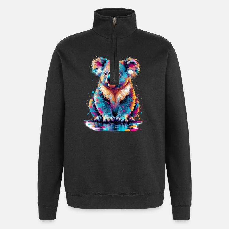 Koala - Sweat à zip 1/4 - noir