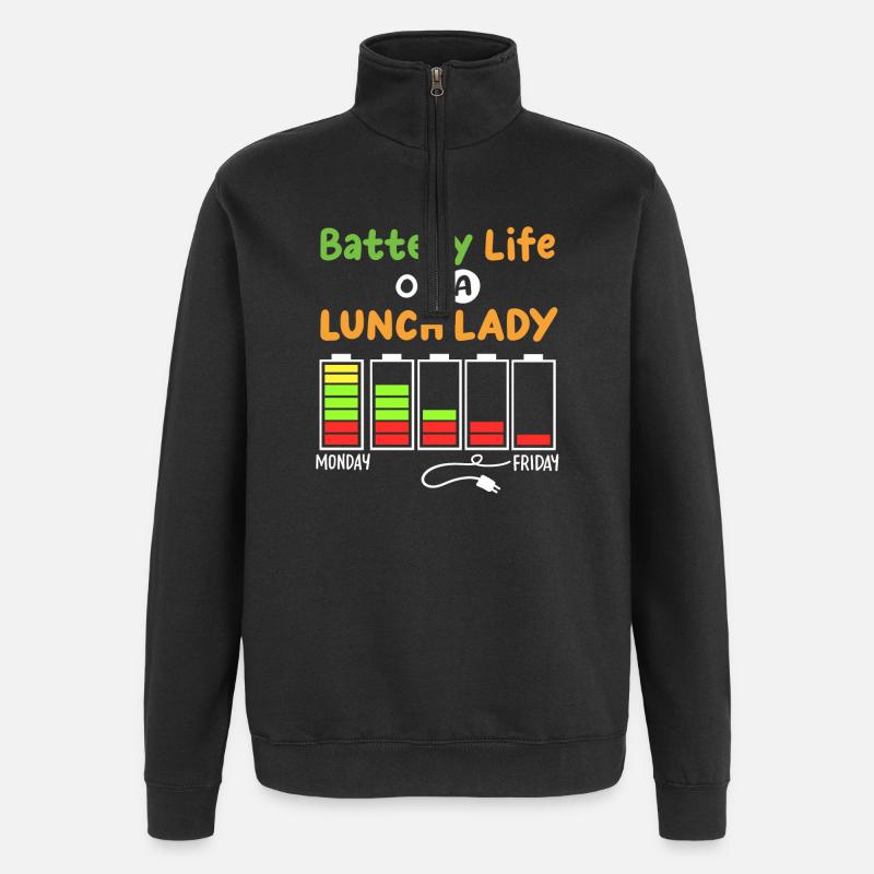 Mitarbeiterin der Schulcafeteria - Quarter-Zip-Sweatshirt - Schwarz