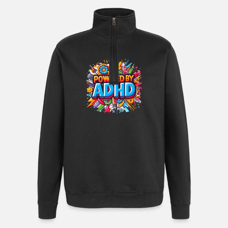 ADHS - Quarter-Zip-Sweatshirt - Schwarz