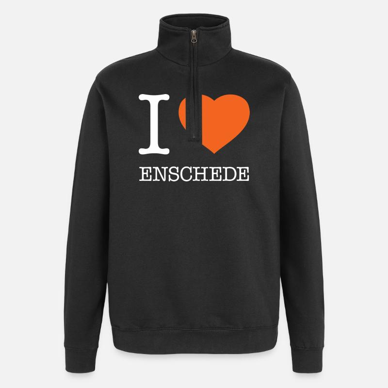 I LOVE ENSCHEDE - Quarter-Zip Sweatshirt - black
