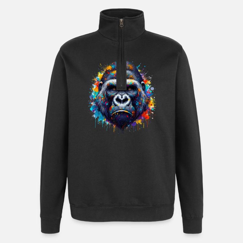 Gorilla - Quarter-Zip Sweatshirt - black