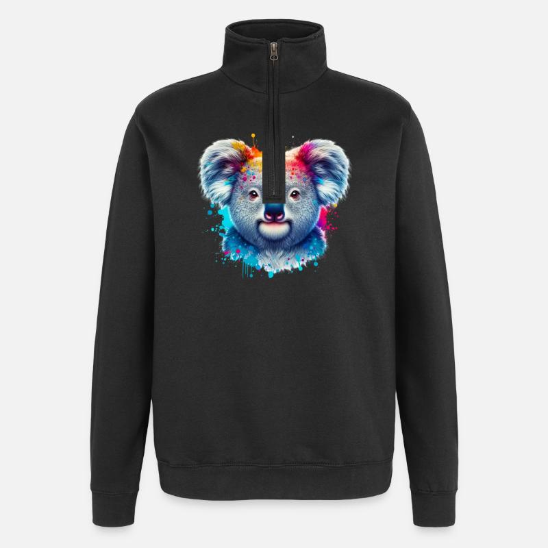 Koala - Sweat à zip 1/4 - noir