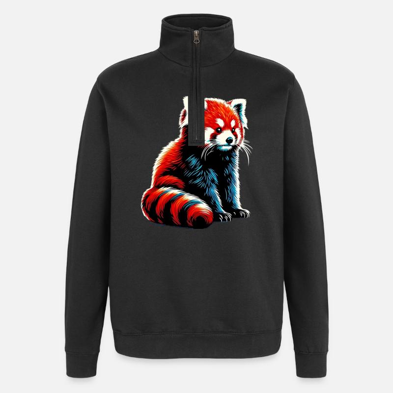 Petit panda - Sweat à zip 1/4 - noir