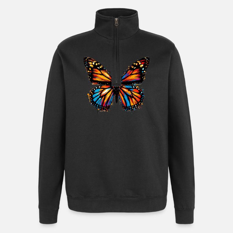 Papillon - Sweat à zip 1/4 - noir