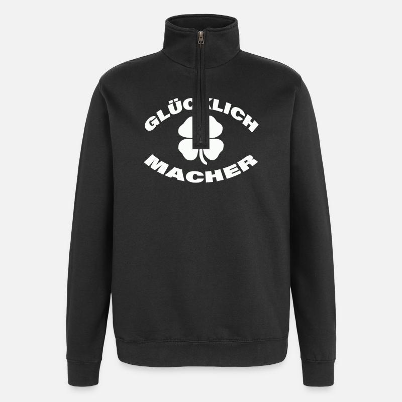 GLÜCKLICHMACHER - Quarter-Zip-Sweatshirt - Schwarz