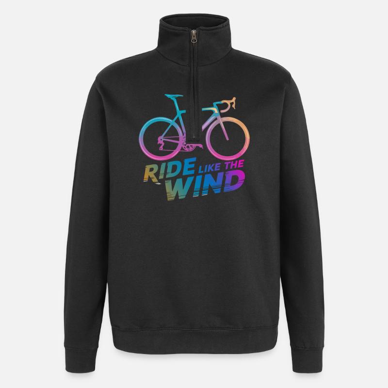 Gradient Bicycle Ride Graphic - Quarter-Zip Sweatshirt - black