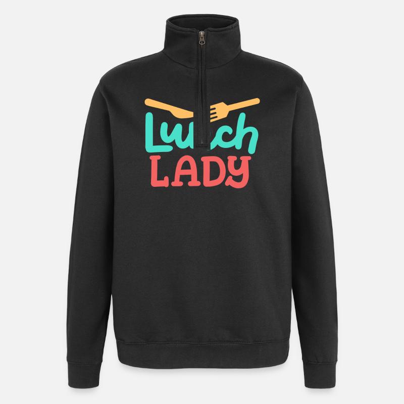 Cafeteria Kantine - Quarter-Zip-Sweatshirt - Schwarz