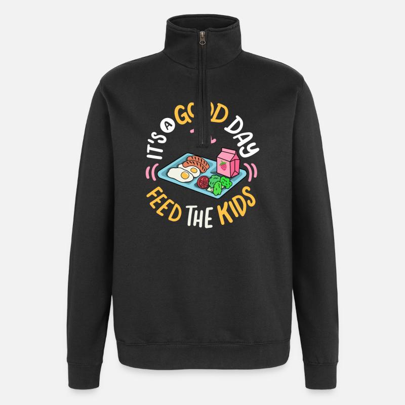 Mitarbeiterin der Cafeteria - Quarter-Zip-Sweatshirt - Schwarz