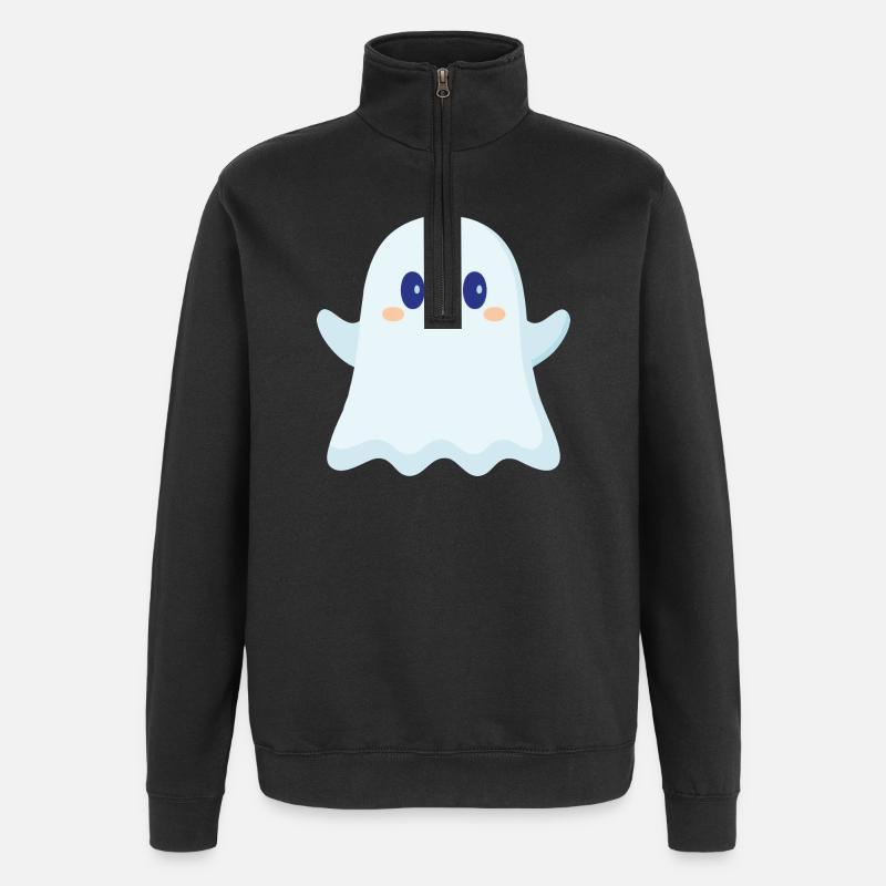fantôme mignon - Sweat à zip 1/4 - noir