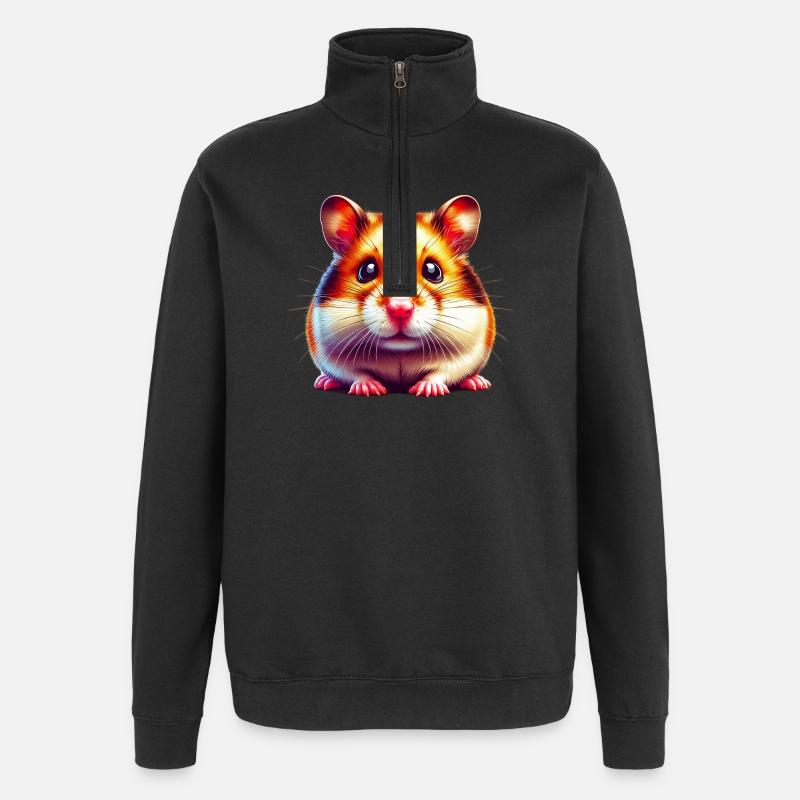 Hamster - Sweat à zip 1/4 - noir