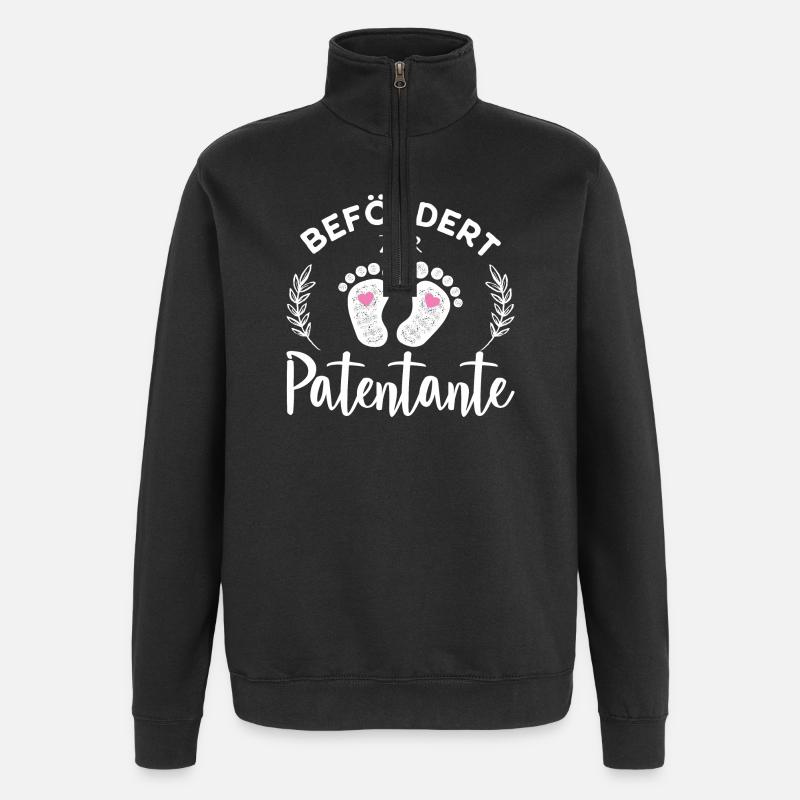 Befördert zur Patentante - Quarter-Zip-Sweatshirt - Schwarz