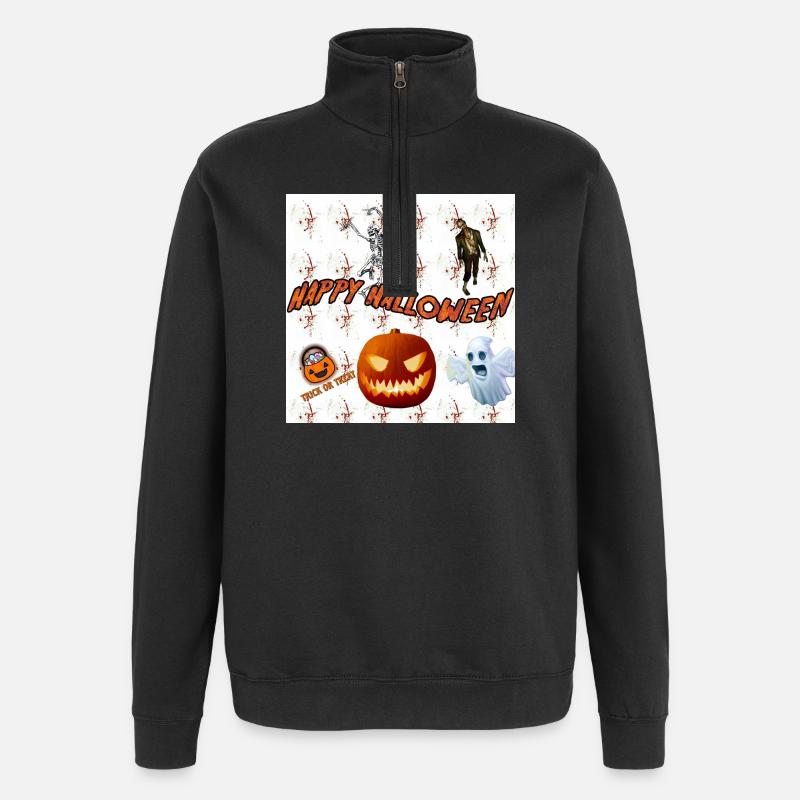happy halloween version 3 - Quarter-Zip Sweatshirt - black
