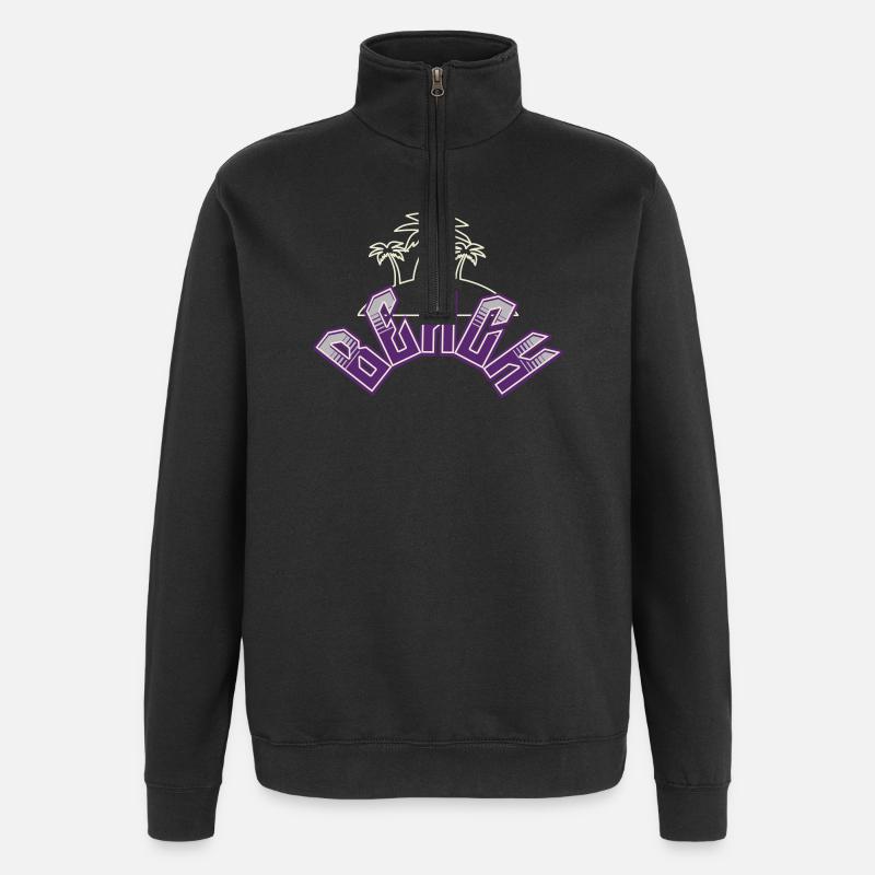 Plage - Sweat à zip 1/4 - noir