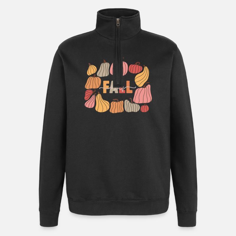 Pumpkins Fall Vibes - Quarter-Zip Sweatshirt - black