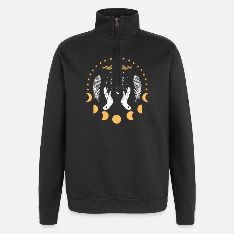 Celestial Hands Mondaufgang - Quarter-Zip-Sweatshirt - Schwarz