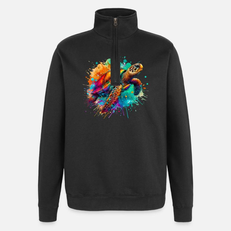 Tortue - Sweat à zip 1/4 - noir