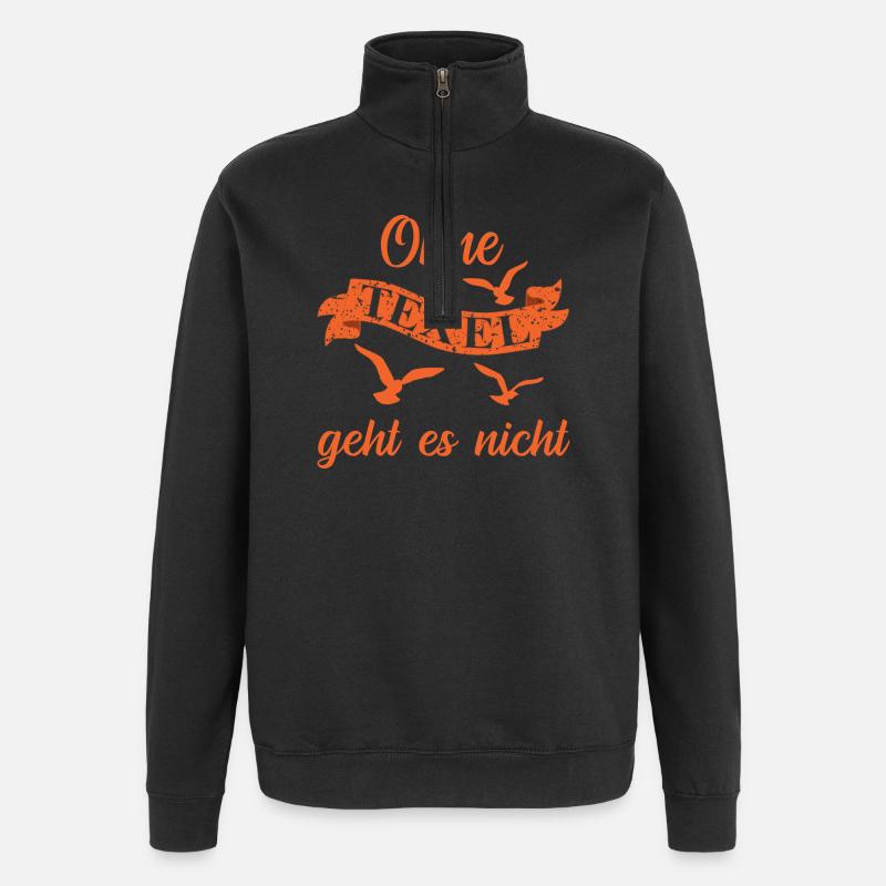 Texel Urlaub - Quarter-Zip-Sweatshirt - Schwarz