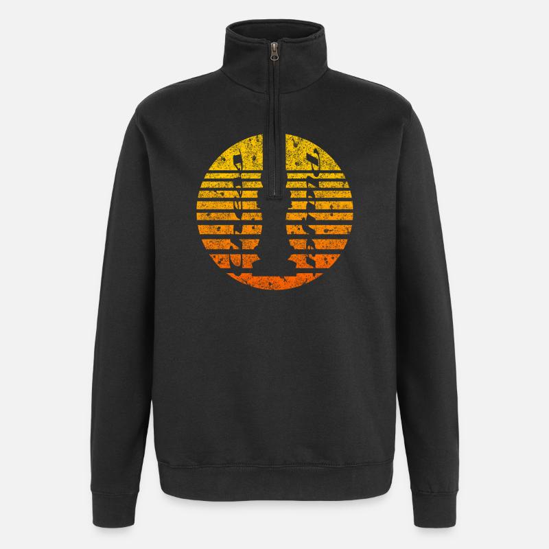 Schach Motiv mit König - Quarter-Zip-Sweatshirt - Schwarz