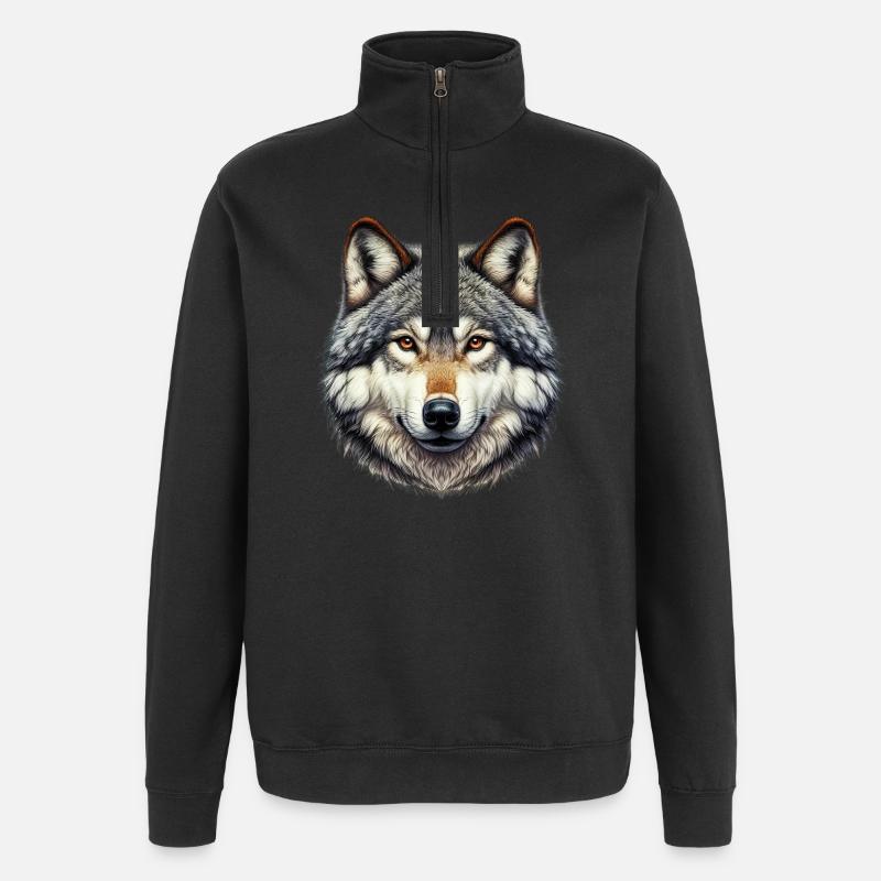 Loup - Sweat à zip 1/4 - noir
