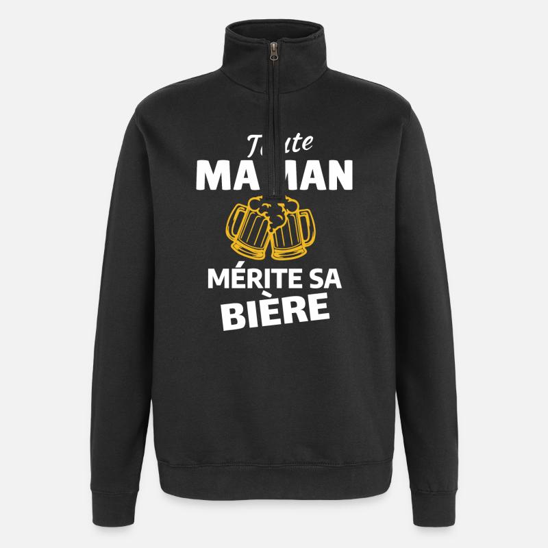 Humor Bier Mama Spezial - Quarter-Zip-Sweatshirt - Schwarz