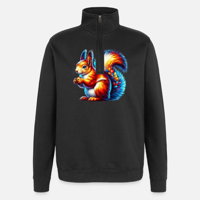Eichhörnchen - Quarter-Zip-Sweatshirt - Schwarz