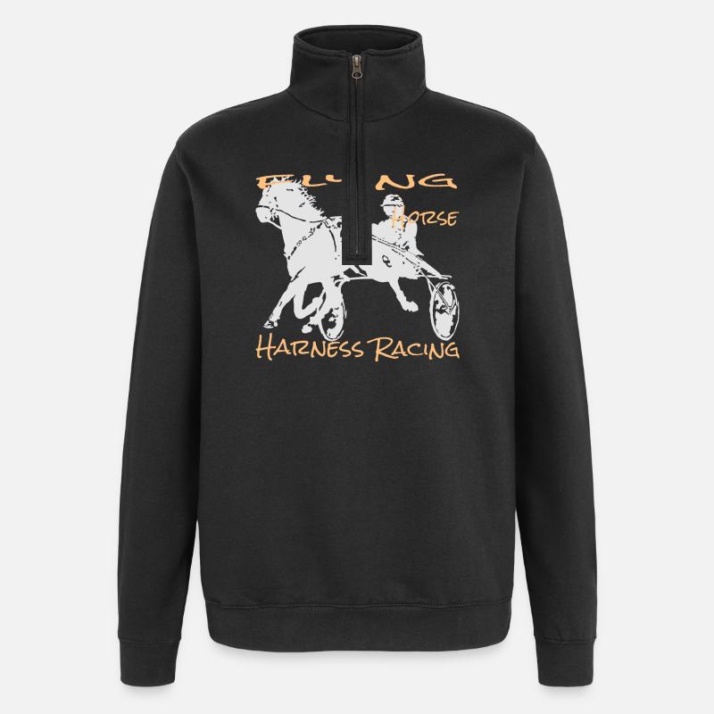 Traber trabrennen - Quarter-Zip-Sweatshirt - Schwarz