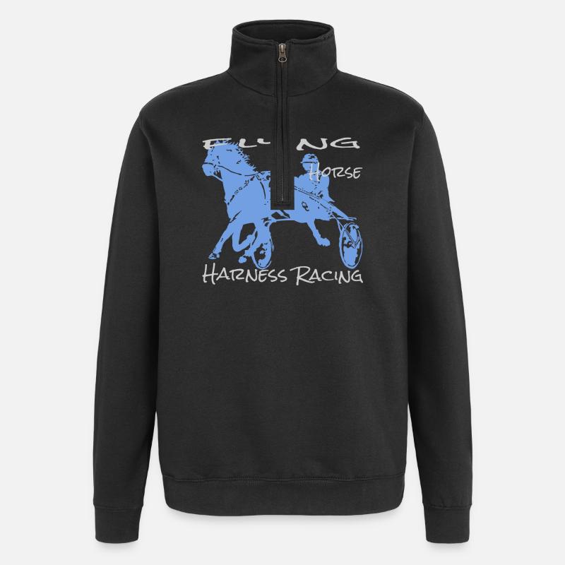 Traber trabrennen - Quarter-Zip-Sweatshirt - Schwarz