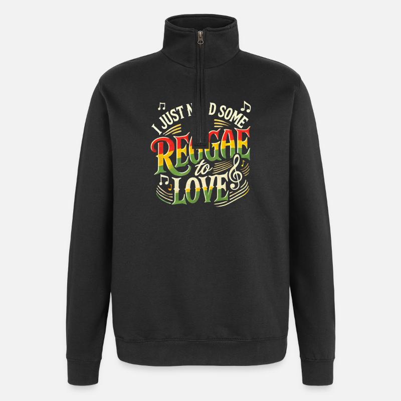 Reggae Jamaika Design - Quarter-Zip-Sweatshirt - Schwarz