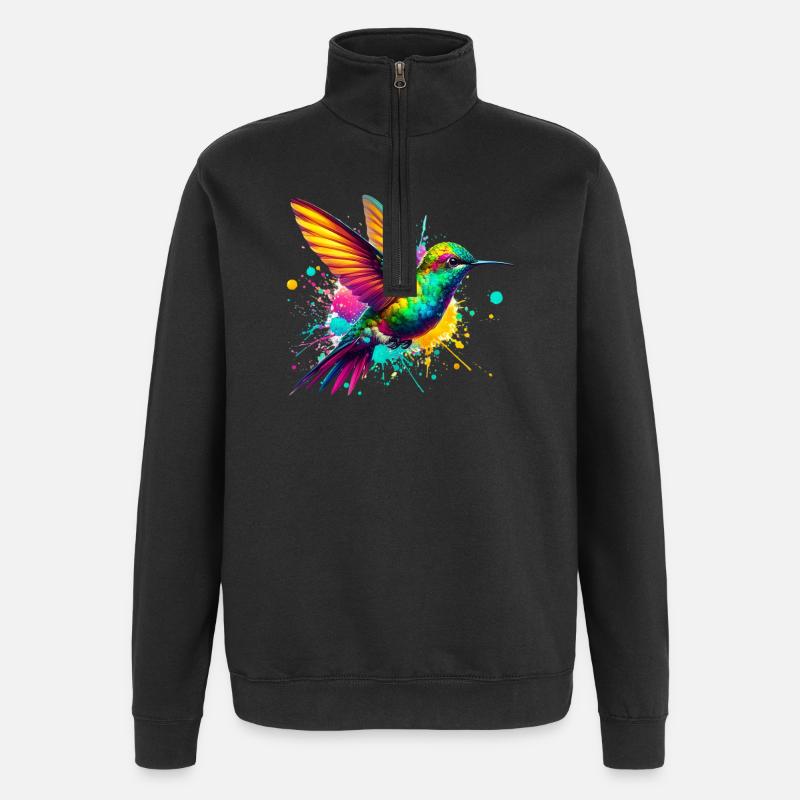 Hummingbird - Quarter-Zip Sweatshirt - black