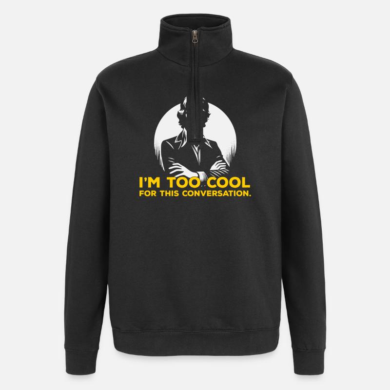 Bold Silhouette Slogan Tee - Quarter-Zip Sweatshirt - black