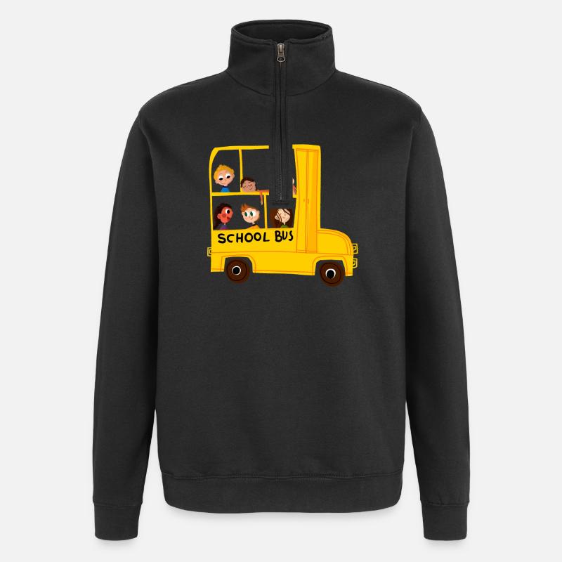 schoolbus - Quarter-Zip Sweatshirt - black