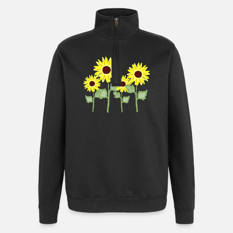 Sonnenblumenstrauß Gelb Kolorit - Quarter-Zip-Sweatshirt - Schwarz