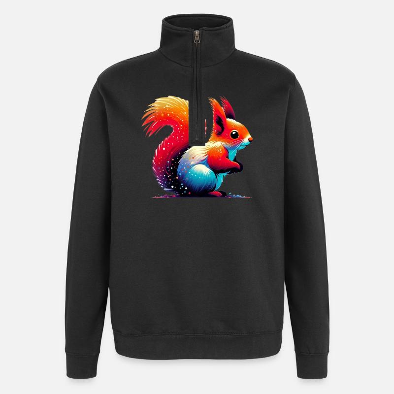 Écureuil - Sweat à zip 1/4 - noir