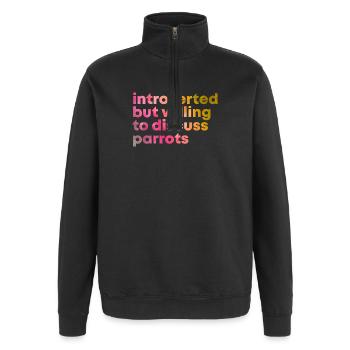Papagei - Quarter-Zip-Sweatshirt - Schwarz - Vorne - AI Model Female 172 light (172cm) & AI Model Male 178 dark (178cm)