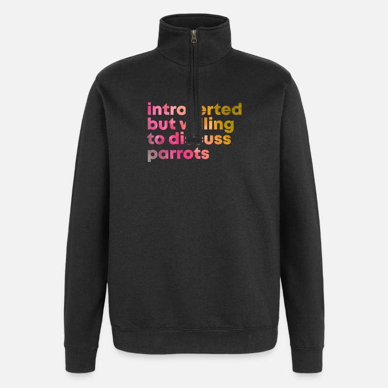 Papagei - Quarter-Zip-Sweatshirt - Schwarz