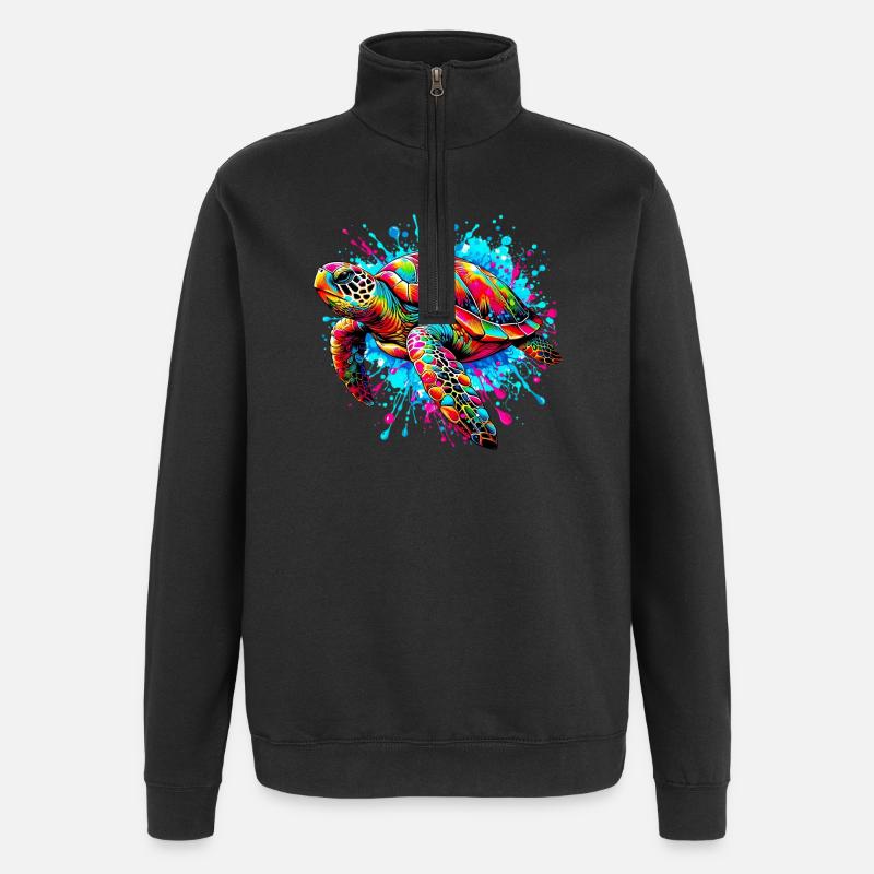 Tortue - Sweat à zip 1/4 - noir