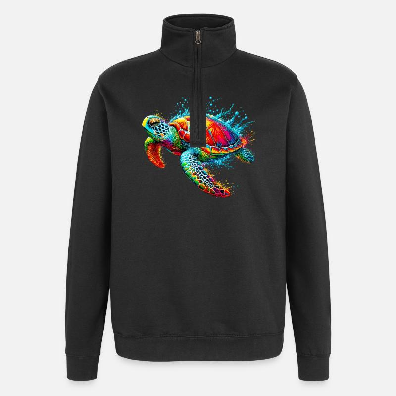Tortue - Sweat à zip 1/4 - noir