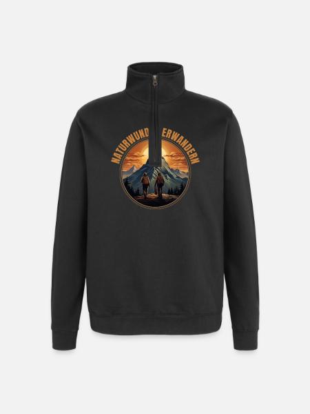 Natur erwandern - Quarter-Zip-Sweatshirt - Schwarz