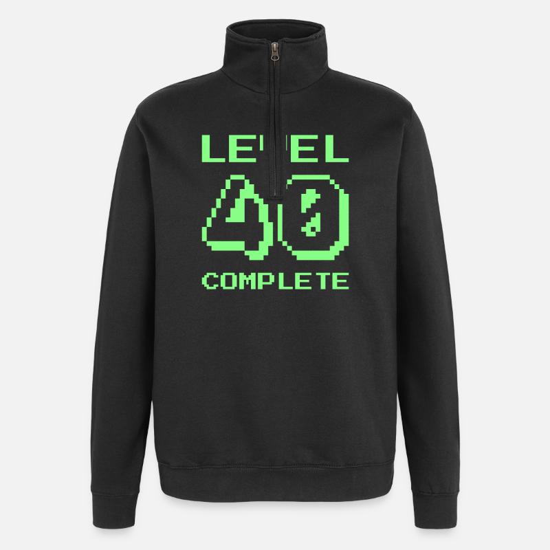 Niveau 40 terminé - Sweat à zip 1/4 - noir