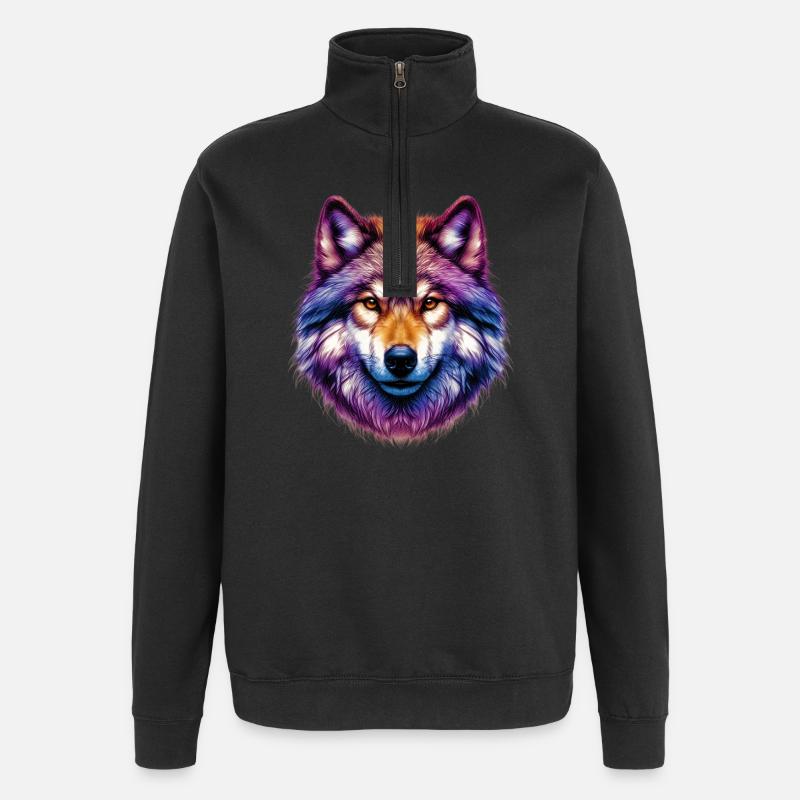 Wolf - Quarter-Zip-Sweatshirt - Schwarz