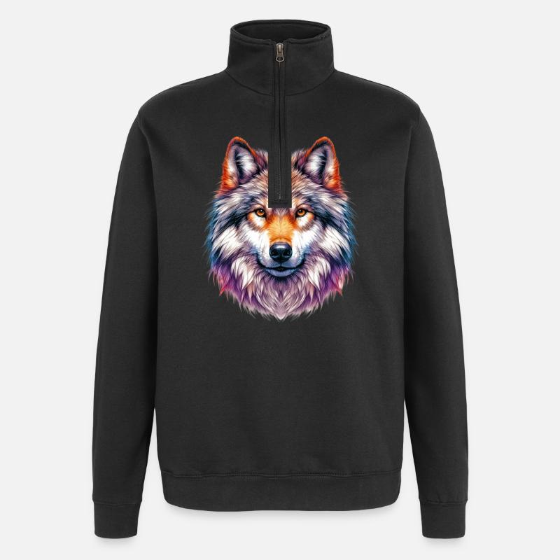 Loup - Sweat à zip 1/4 - noir