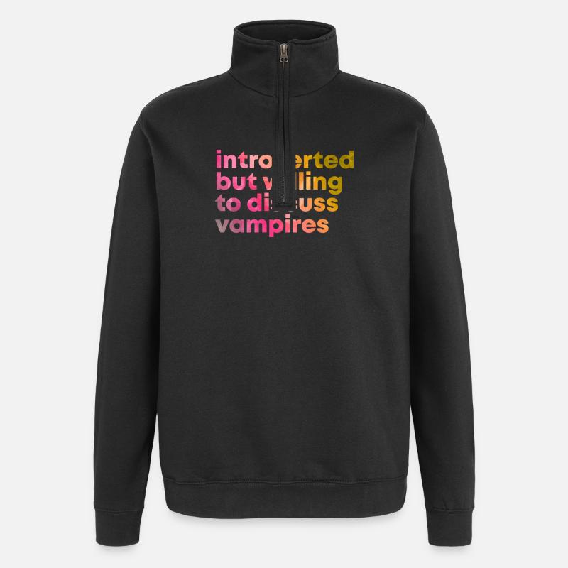 Vampire - Quarter-Zip Sweatshirt - black