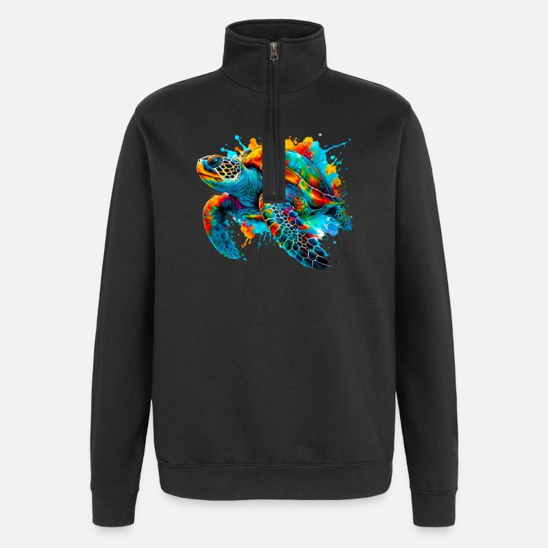 Tortue - Sweat à zip 1/4 - noir