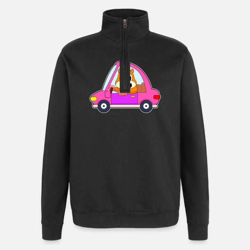 Hamster Car - Quarter-Zip Sweatshirt - black