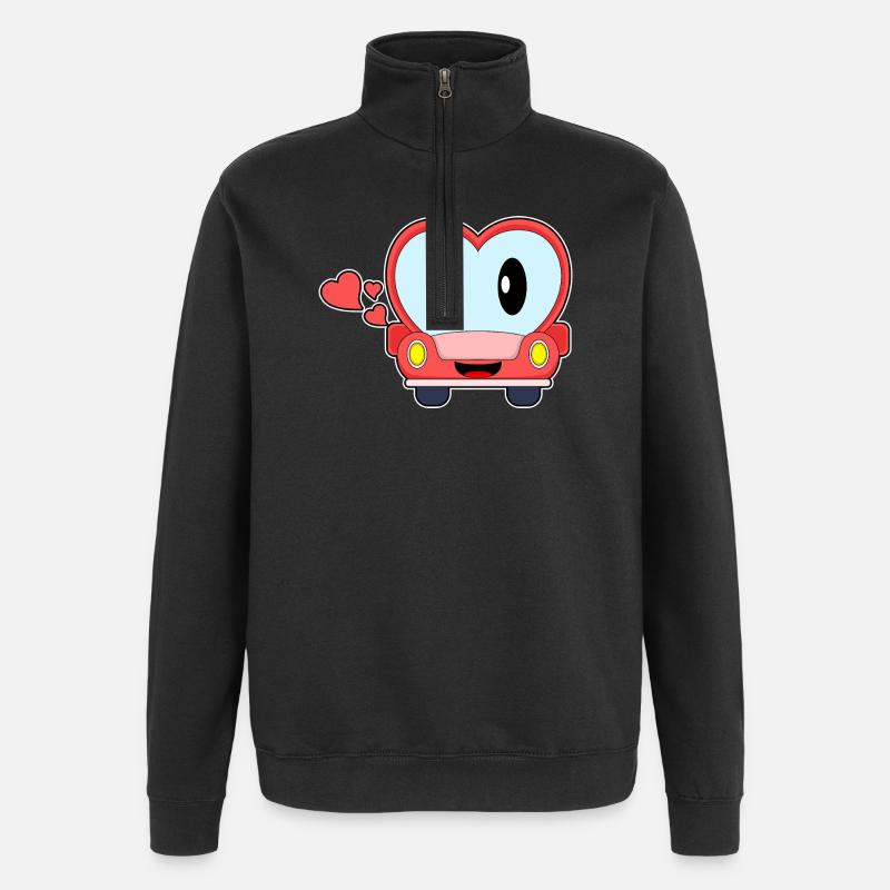 Voiture cœur - Sweat à zip 1/4 - noir