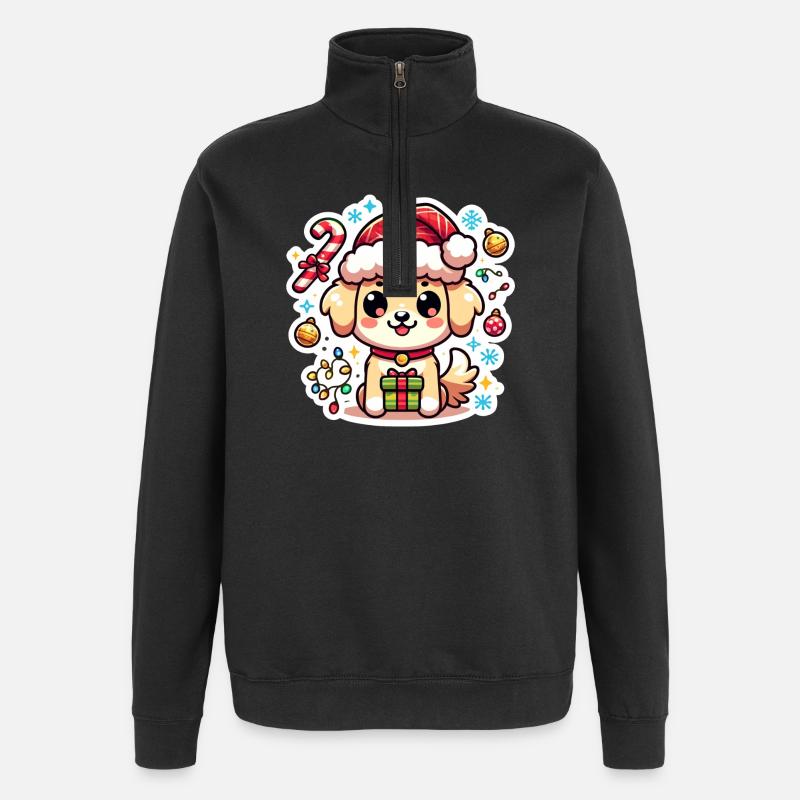 Pattes de Père Noël - Sweat à zip 1/4 - noir
