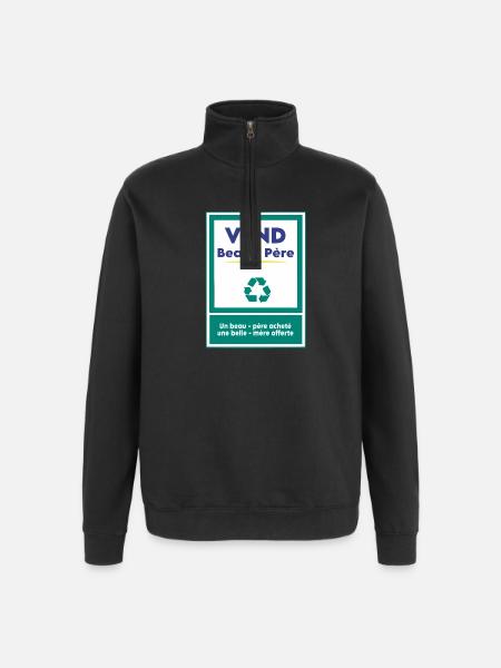 Verkauft den Schwiegervater - Quarter-Zip-Sweatshirt - Schwarz