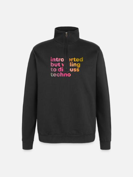 Techno - Quarter-Zip-Sweatshirt - Schwarz
